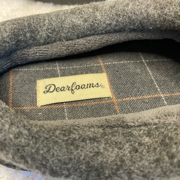 Dearfoams Men's Memory Foam Slippers Dark Heather Grey 9-10 - Picture 7 of 9